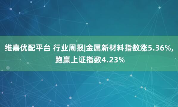 维嘉优配平台 行业周报|金属新材料指数涨5.36%, 跑赢上证指数4.23%
