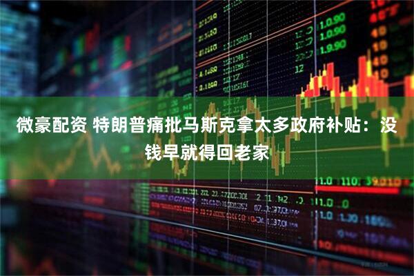 微豪配资 特朗普痛批马斯克拿太多政府补贴：没钱早就得回老家