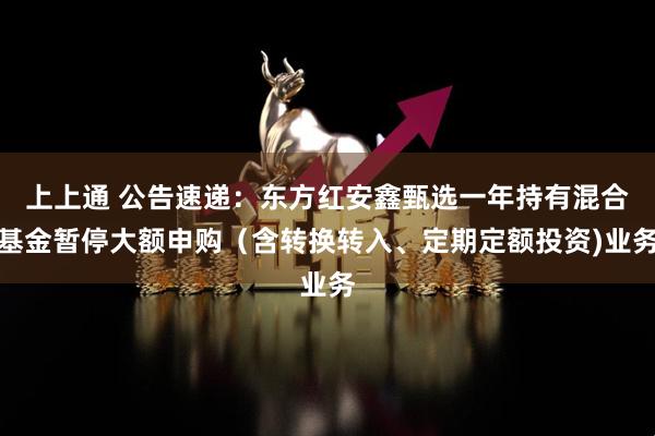 上上通 公告速递：东方红安鑫甄选一年持有混合基金暂停大额申购（含转换转入、定期定额投资)业务
