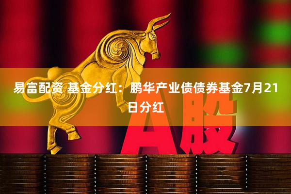 易富配资 基金分红：鹏华产业债债券基金7月21日分红