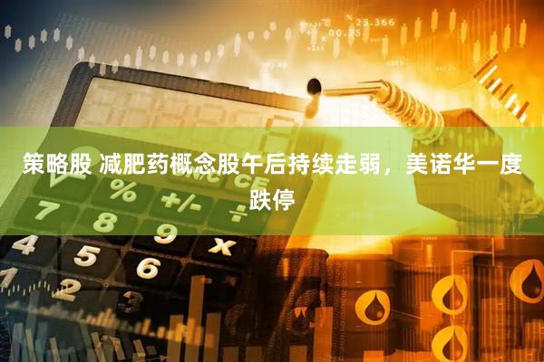 策略股 减肥药概念股午后持续走弱，美诺华一度跌停